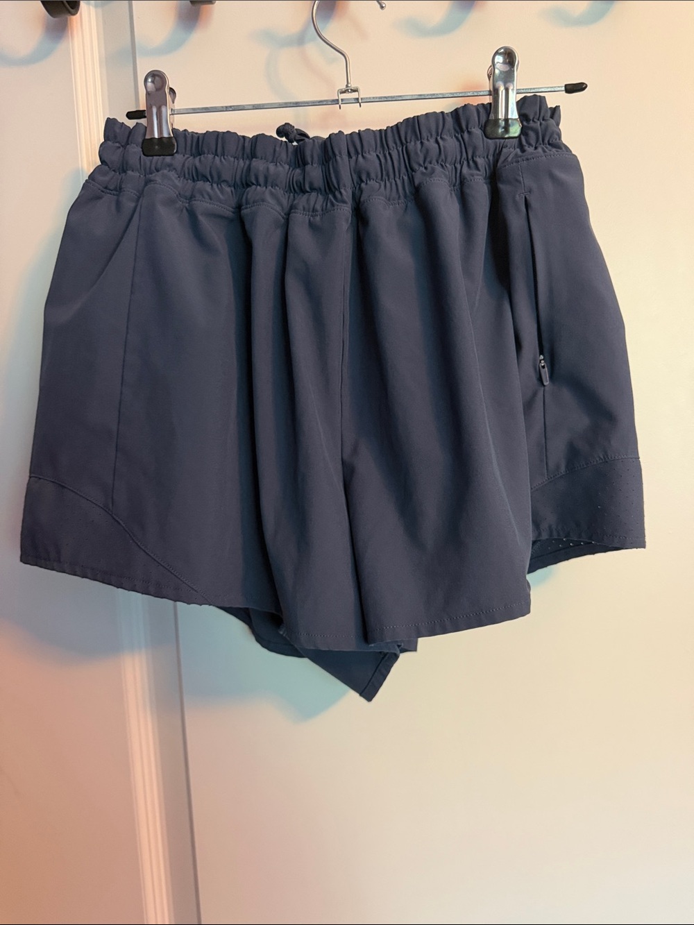 Calia by Carrie Underwood Athletic Running Shorts Steel Blue Side Zip Pocket